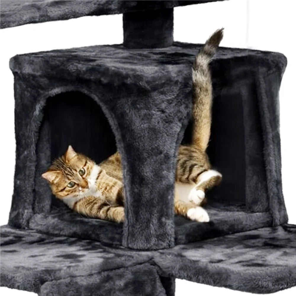 Arbre à Chat 5 Étages Doux Gris Ma boutique