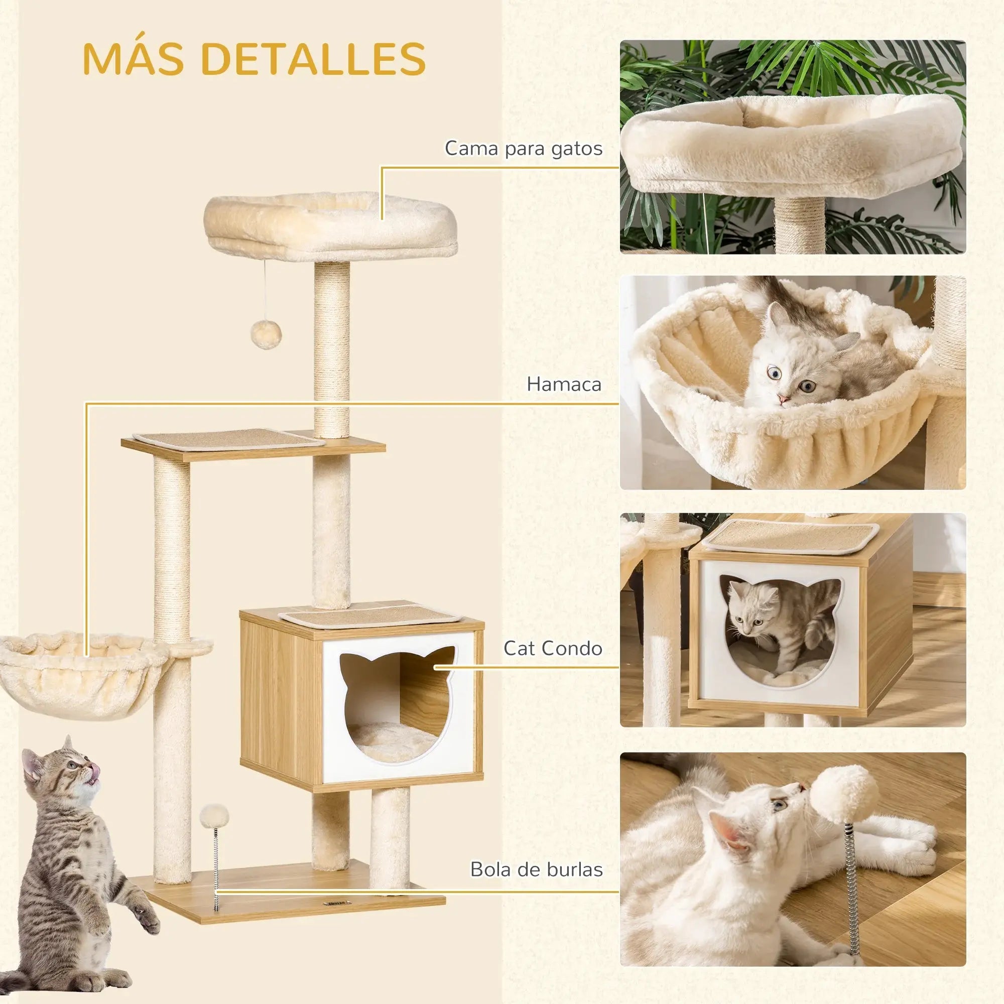 Arbre à Chat Petite Taille en Bois Ma boutique