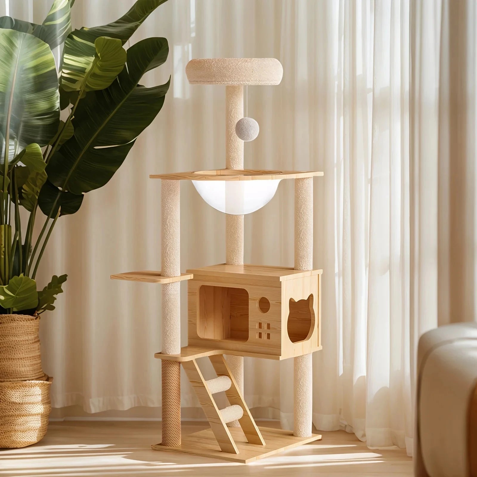 ARBRE A CHAT EN BOIS MODERNE « PINE HAVEN » Ma boutique