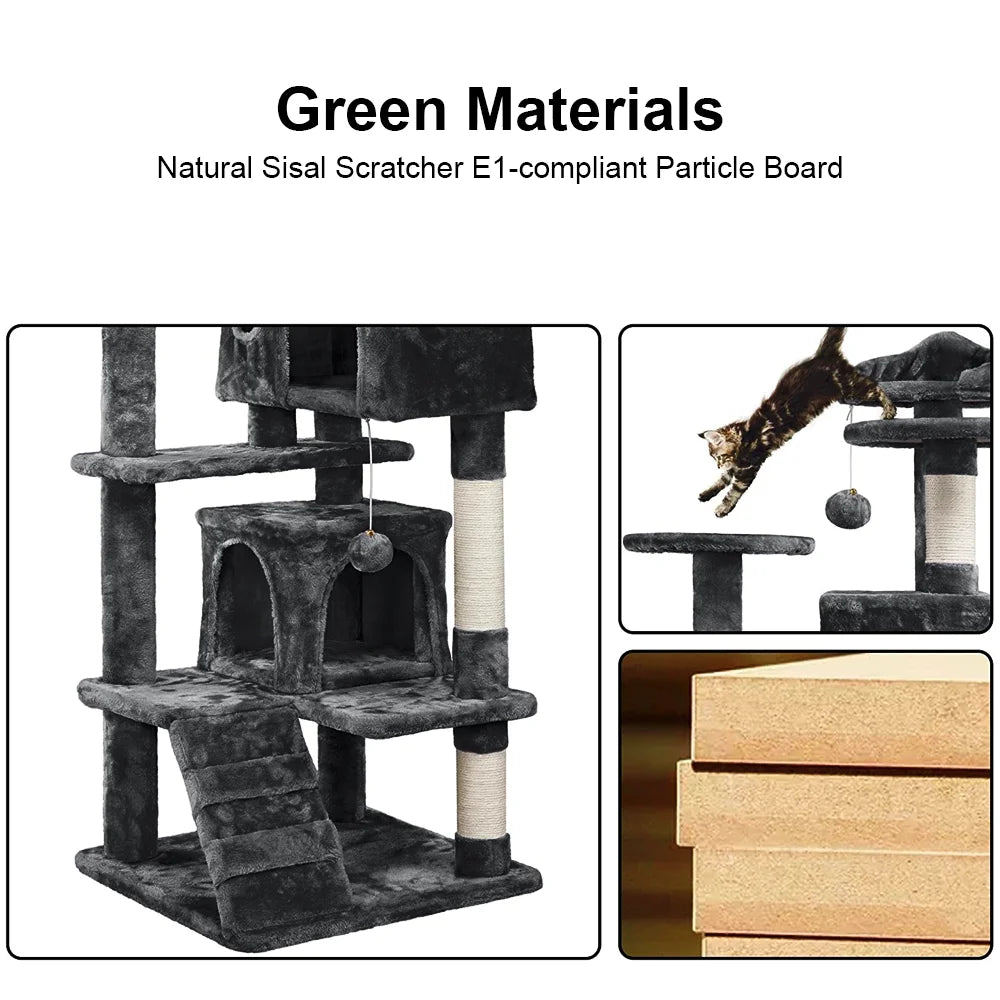 Arbre à Chat 5 Étages Doux Gris Ma boutique