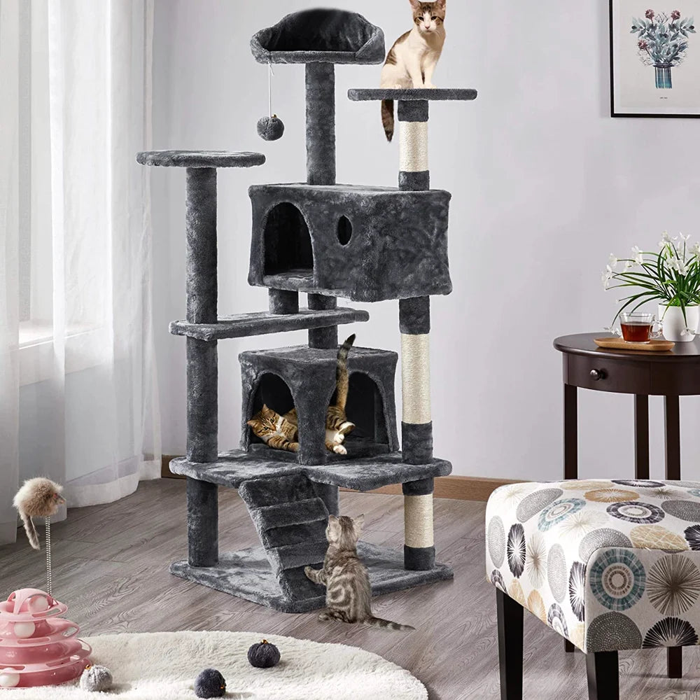 Arbre à Chat 5 Étages Doux Gris Ma boutique