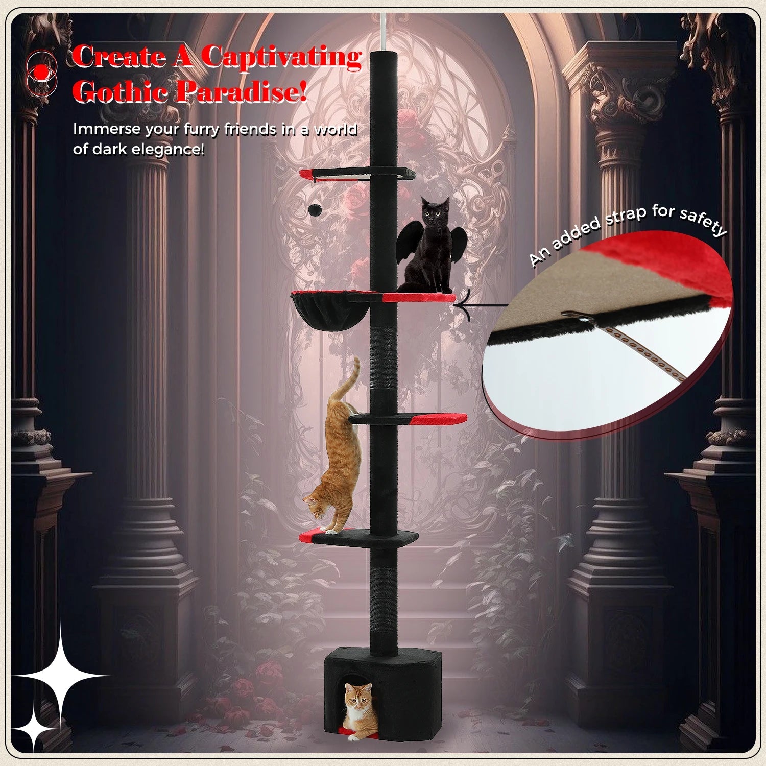 Arbre à Chat Plafond Gothique Ajustable Ma boutique