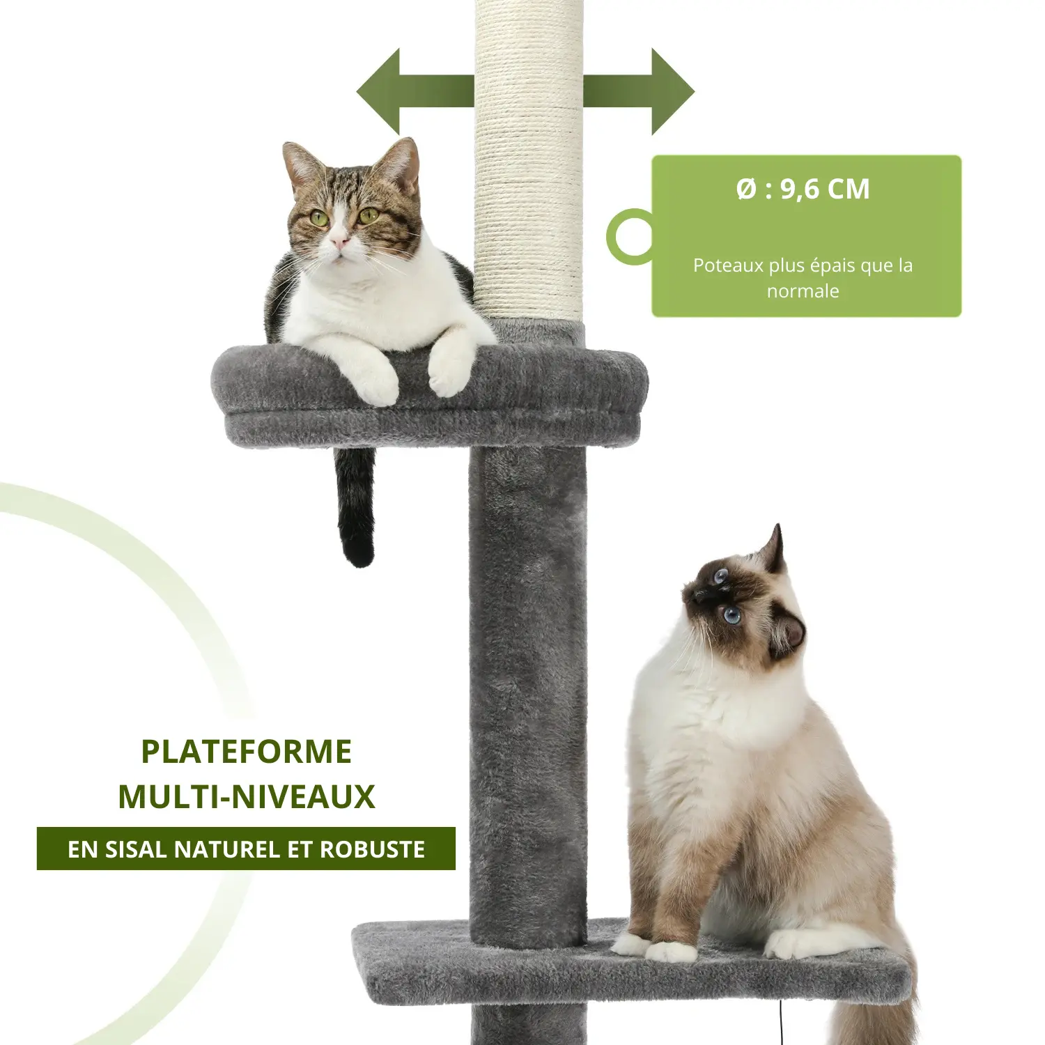 Arbre a chat gris multi plateforme