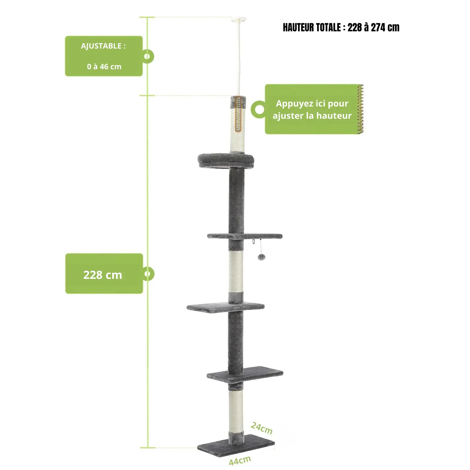 Arbre a chat gris multi plateforme